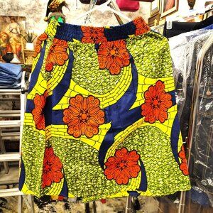 Mini A-Lined Skirt With Vibrant Abstract Floral Print